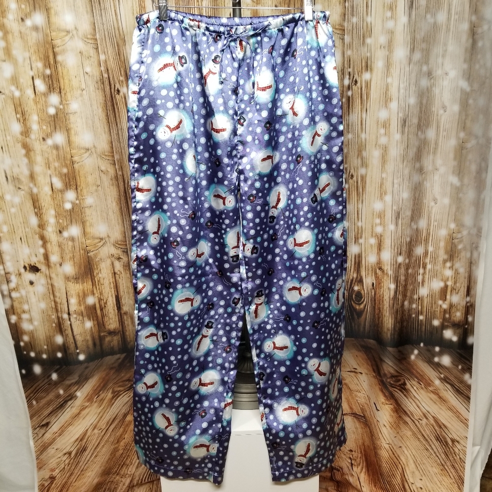 Soft Sensations Christmas Snowman Graphic Print Women's XL Holiday Pajama Pants
